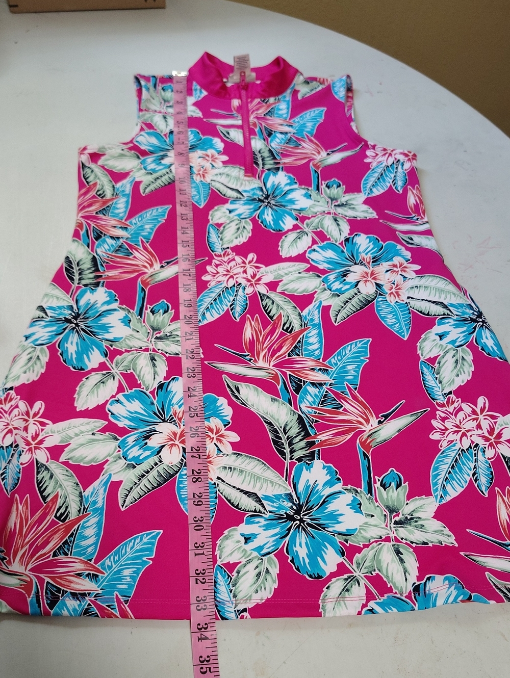 Tommy Bahama Golf Floral Sleeveless Liquid Knit Mini Dress Size M Pockets Sporty - Picture 9 of 12